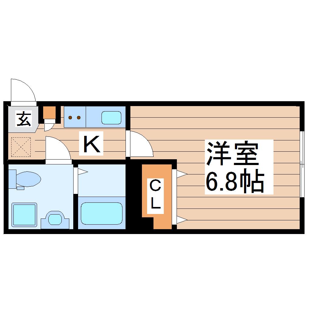 YUZURU 長町(1K/3階)の間取り写真