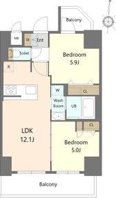 S-RESIDENCE高岳ARDENT(2LDK/3階)の間取り写真