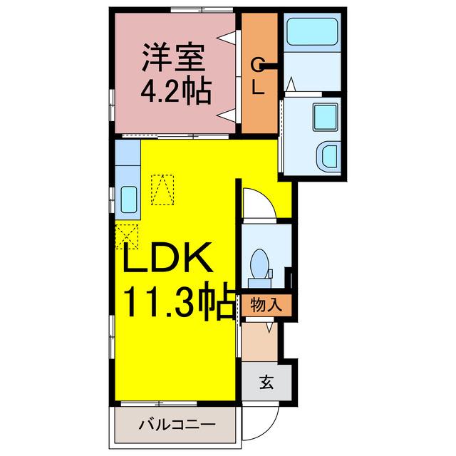ヴィラ ソフィア(1LDK/1階)の間取り写真