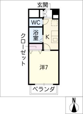リプル千代田(1K/3階)の間取り写真