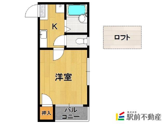 ウエスト COURT Ⅰ(1K/2階)の間取り写真