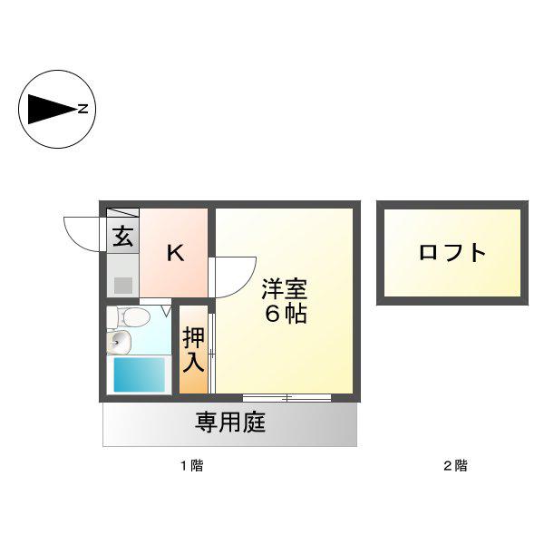 マサゴアパート(1K/1階)の間取り写真