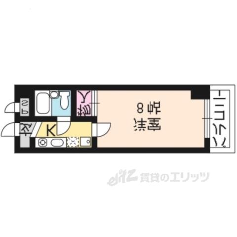 メゾンジョアPARTⅡ(1K/4階)の間取り写真