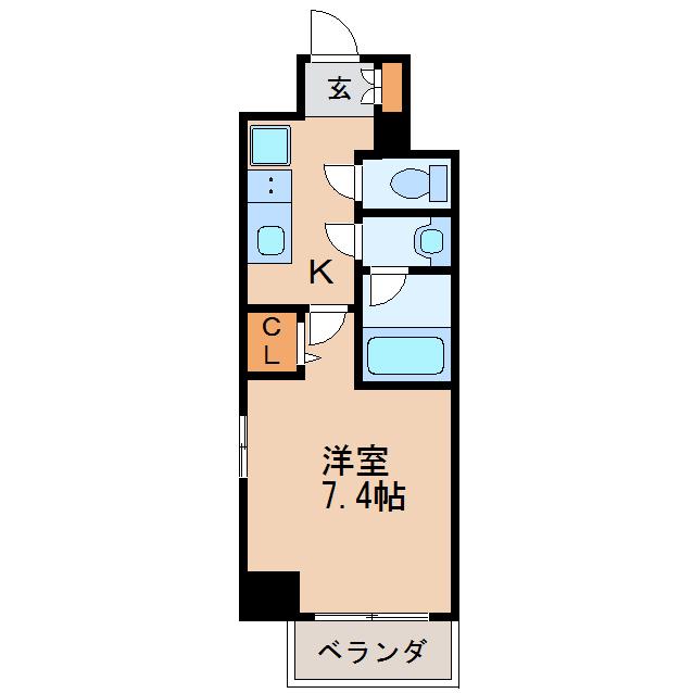 BPRレジデンス丸の内(1K/9階)の間取り写真