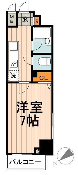 プライムアーバン飯田橋(1K/13階)の間取り写真