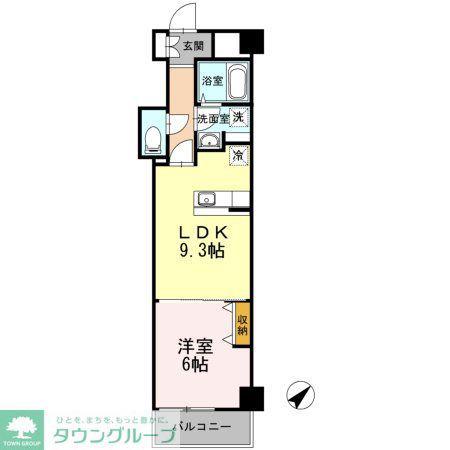 HILL FLAT OSAKI(1LDK/5階)の間取り写真