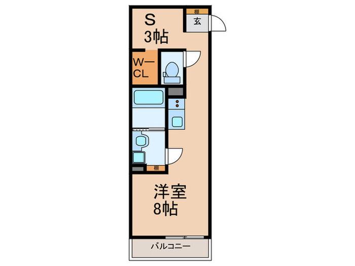 S-MOVE緑橋II(ワンルーム/4階)の間取り写真