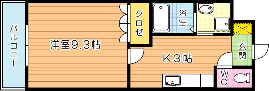 NHサンハイム(1K/5階)の間取り写真