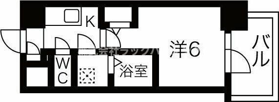 エスリードレジデンス梅田デュオ(1K/6階)の間取り写真