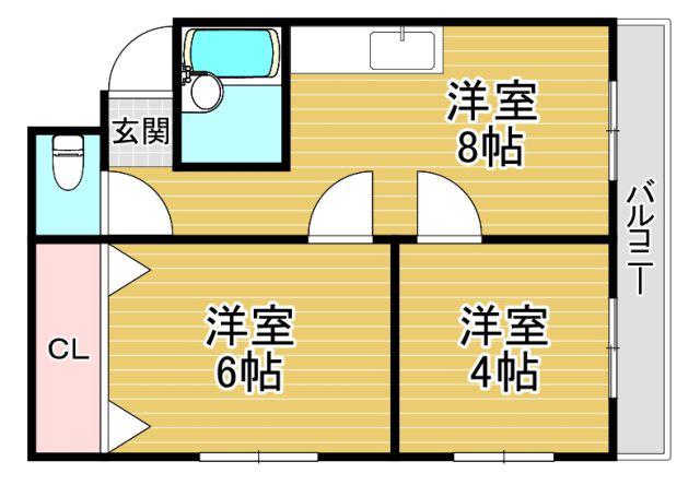サンマンション(2LDK/5階)の間取り写真