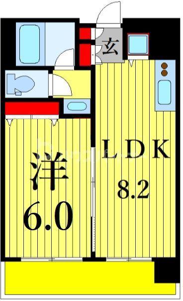 エルエースウィート上野(1LDK/10階)の間取り写真