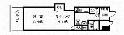 朝日プラザ旭川5条通(1DK/7階)の間取り写真