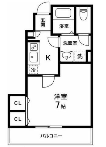 フォレストナカノ(1K/1階)の間取り写真