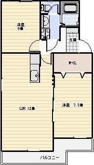 メゾン・ド・フール2(2LDK/2階)の間取り写真
