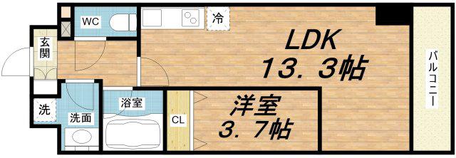 SARNATH海老江(1LDK/7階)の間取り写真