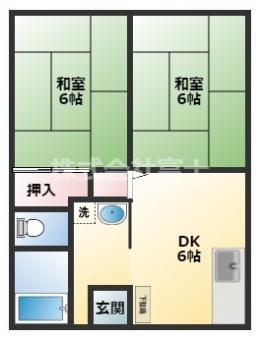 妙見ハイツ(2DK/2階)の間取り写真