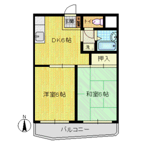 ソシエ川崎(2DK/3階)の間取り写真