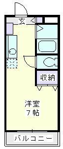 ファーストシティ六会(1K/2階)の間取り写真