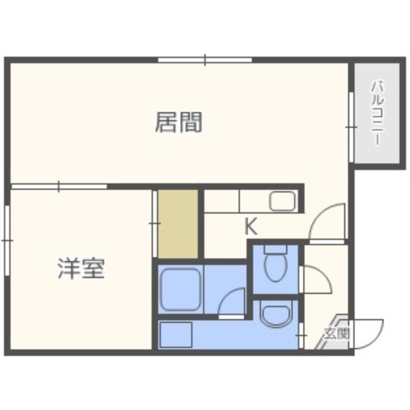 地下鉄南北線 平岸駅(札幌市営) 徒歩6分 4階建 築13年(1LDK/3階)の間取り写真