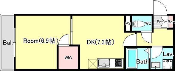 シエーナ松波II(1DK/1階)の間取り写真