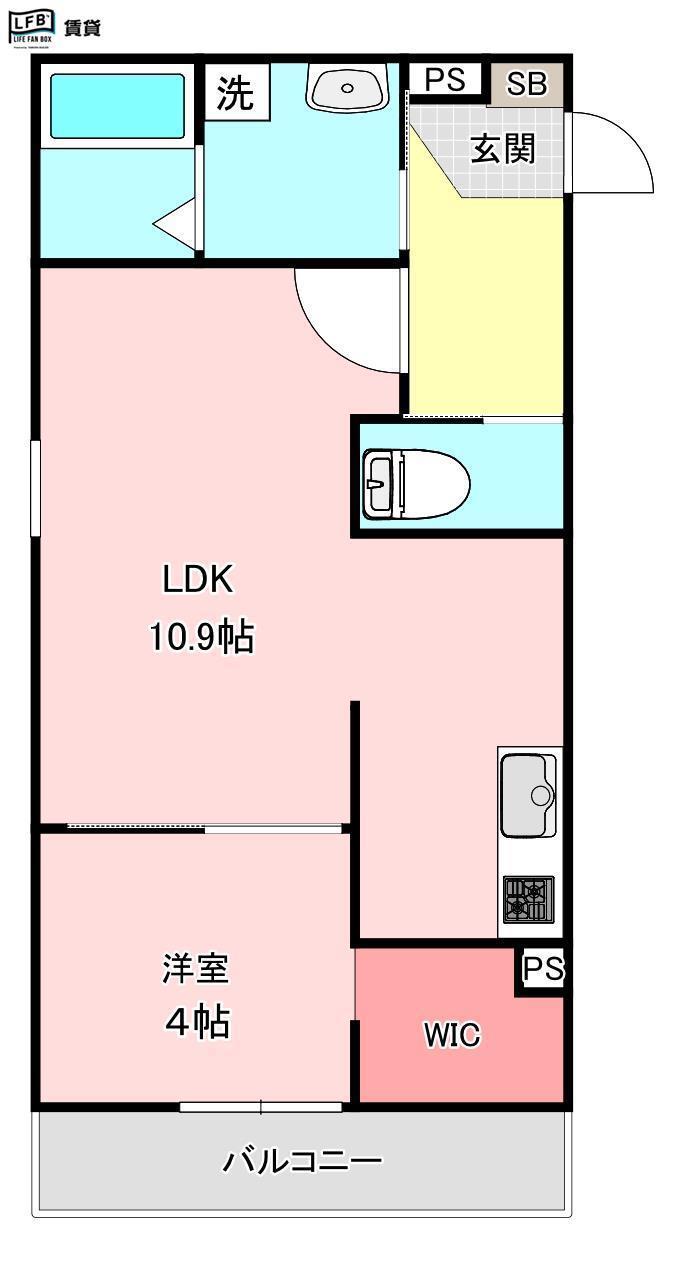 LFB APARTMENT神原(1LDK/2階)の間取り写真