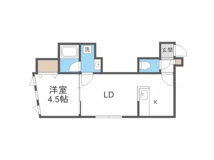 カラバオ豊平(1LDK/3階)の間取り写真