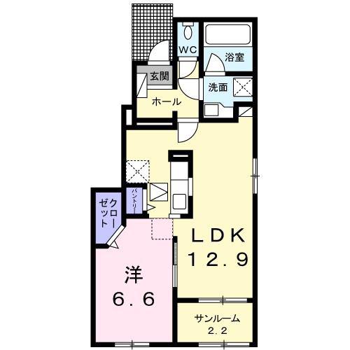 LIBRE&DEMEUREII(1LDK/1階)の間取り写真