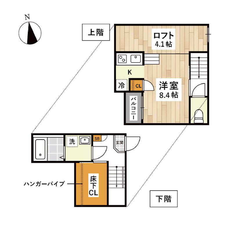 ADC薬園町フローレ(1K/1階)の間取り写真