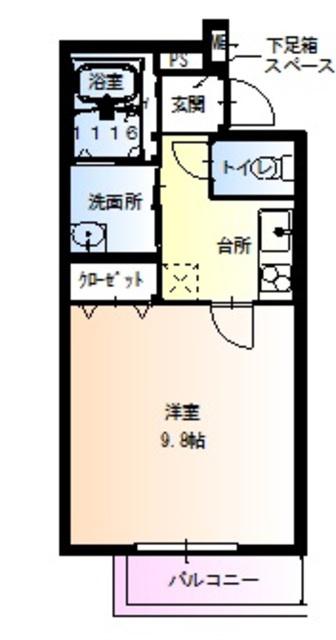 フジパレス堺南長尾III番館(1K/2階)の間取り写真
