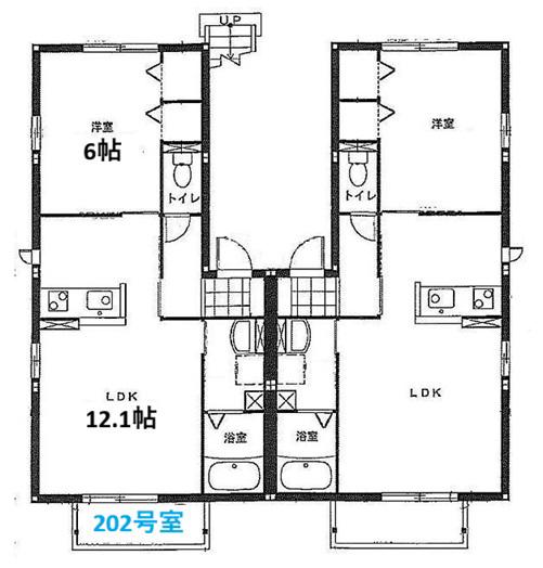マローネコートA(1LDK/2階)の間取り写真