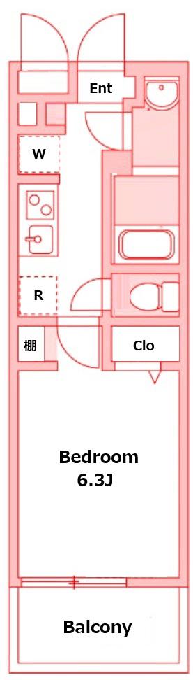 リブリ・コントラスト(1K/3階)の間取り写真
