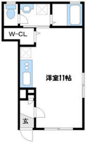 ペガサス(ワンルーム/1階)の間取り写真