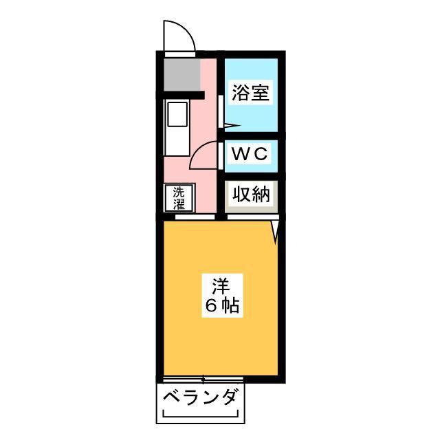 サンライズ国吉田(1K/1階)の間取り写真