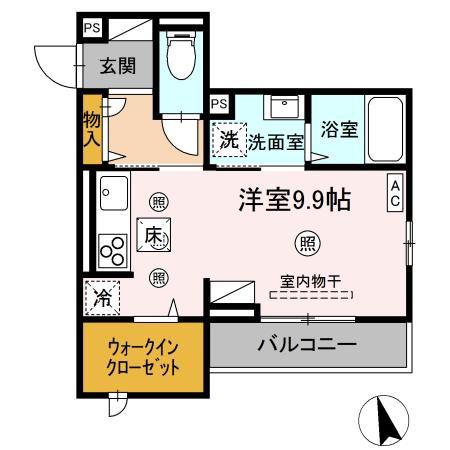 ロイヤルステージ東津田A棟(ワンルーム/1階)の間取り写真