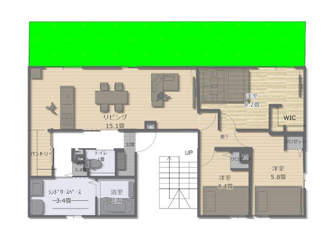 ライズ長江新町(3LDK/1階)の間取り写真