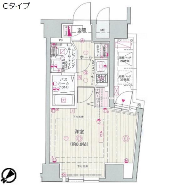 エステムプラザ名古屋・栄プレミアム(1K/3階)の間取り写真