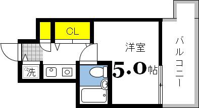 朝日プラザアムネット天満(ワンルーム/2階)の間取り写真