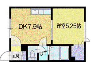 レジデンス東郊(1DK/2階)の間取り写真