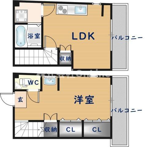 マンションコトブキ(1LDK/3階)の間取り写真