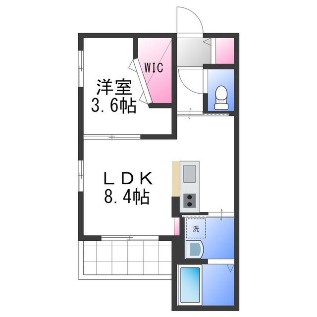 セジュール本町(1LDK/1階)の間取り写真