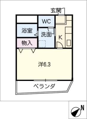 アクティブワンいとうや(1K/1階)の間取り写真