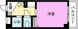 ペアーズヒルICHIE(1K/2階)の間取り写真