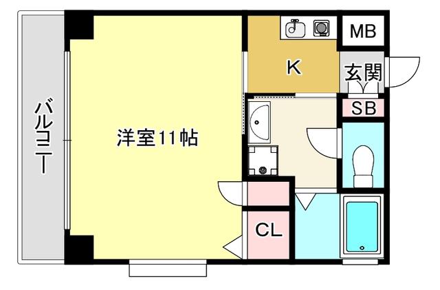 メディオカーサ(1K/8階)の間取り写真