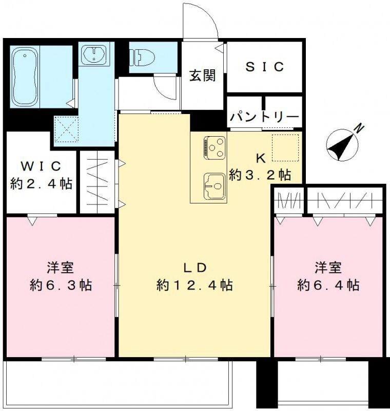 MAISON DE MARINE(2LDK/2階)の間取り写真