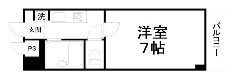 レジデンスオークラ(1K/2階)の間取り写真