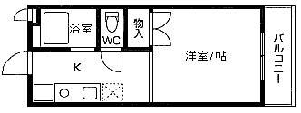 ハイツTAKAHASHI(1K/2階)の間取り写真