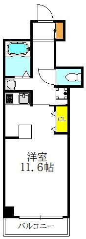 ブランメゾン堀川(1K/4階)の間取り写真