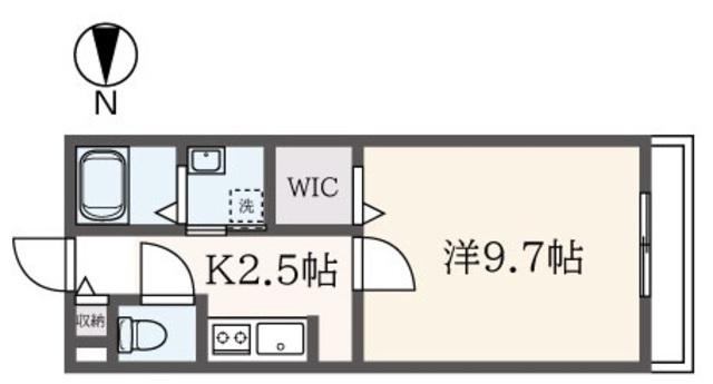 ADONIS CASA(1K/2階)の間取り写真