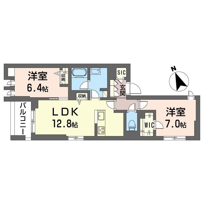 ステラヴィア西荻(2LDK/2階)の間取り写真