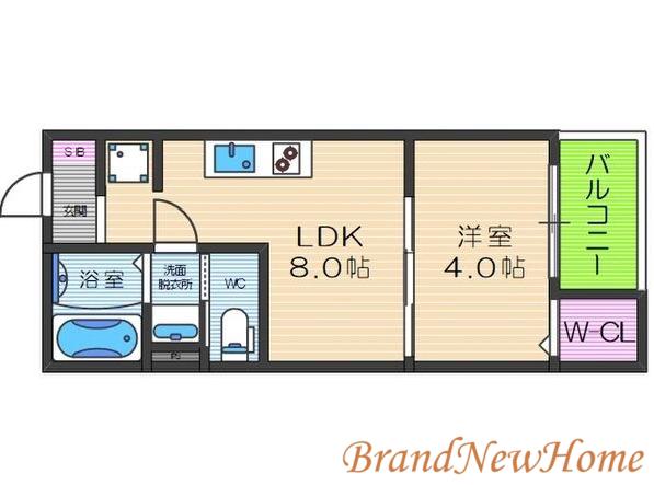 CASA大浜(1LDK/1階)の間取り写真